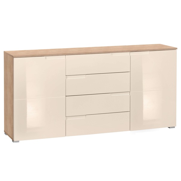 Komoda MOON 4 dub sonoma/béžová vysoký lesk 1
