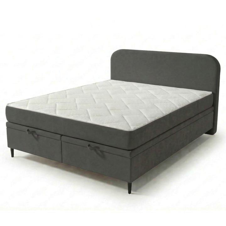 Posteľ s matracom MOREVIEW tmavosivá, 140x200 cm 1