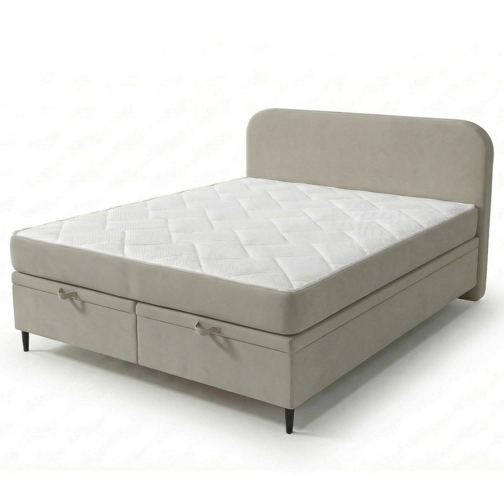 Posteľ s matracom MOREVIEW sivobéžová, 160x200 cm 1