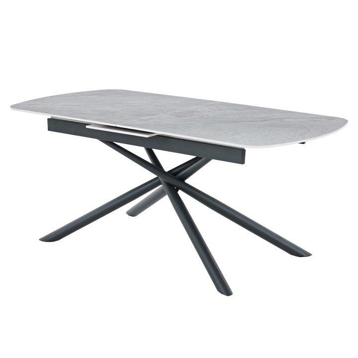 Jedálenský stôl MOSTAR sivý mramor/čierna 1