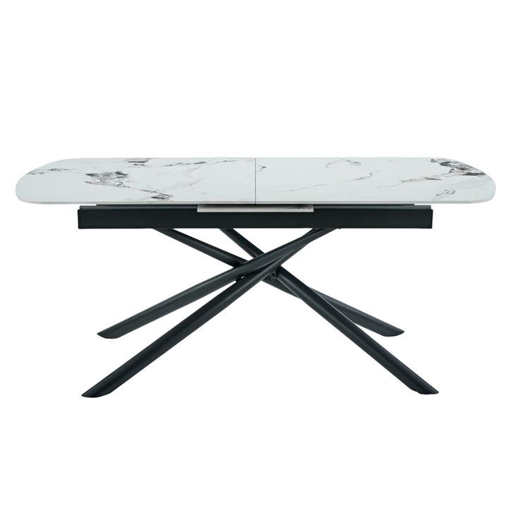 Jedálenský stôl MOSTAR biely mramor/čierna 1