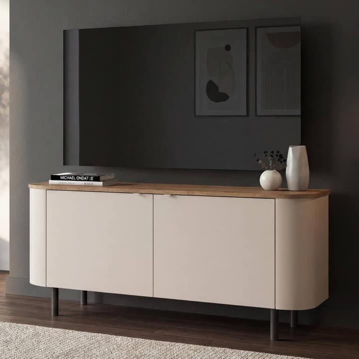 TV komoda MURANO 2DV kašmírová/tmavý dub 1