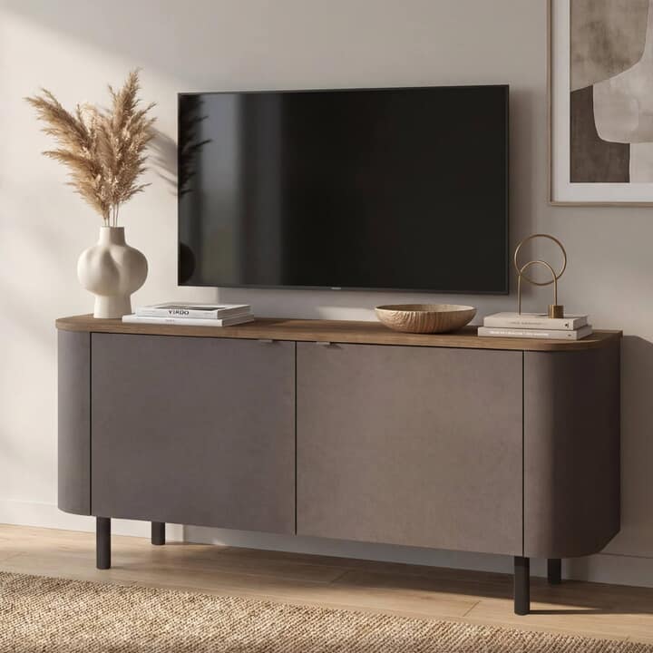 TV komoda MURANO 2DV bronzová/tmavý dub 1