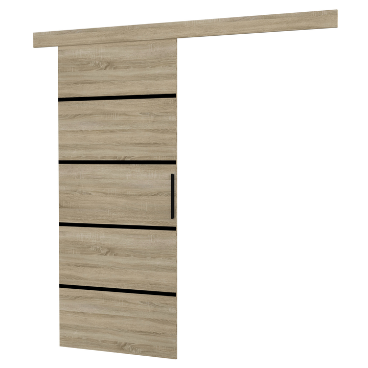 Posuvné dvere MUSCHU 96 dub sonoma/čierna, 96x205 cm 1