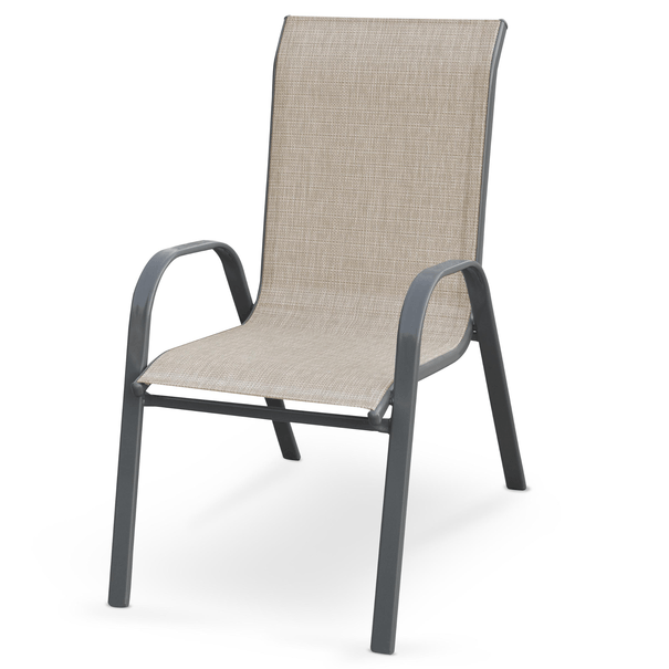 Záhradná stolička MUSLIR tmavosivá/sivá 1