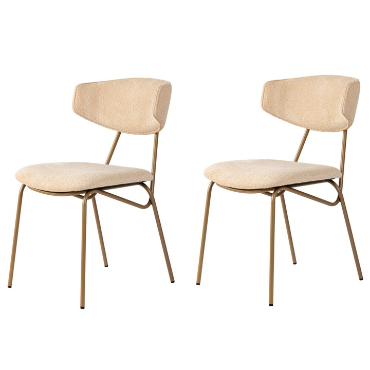 Jedálenská stolička NANCY krémová/zlatá, sada 2 ks 1