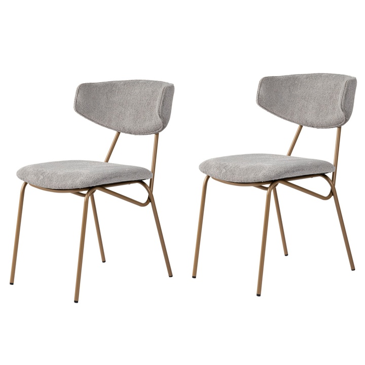 Jedálenská stolička NANCY sivá/zlatá, sada 2 ks 1