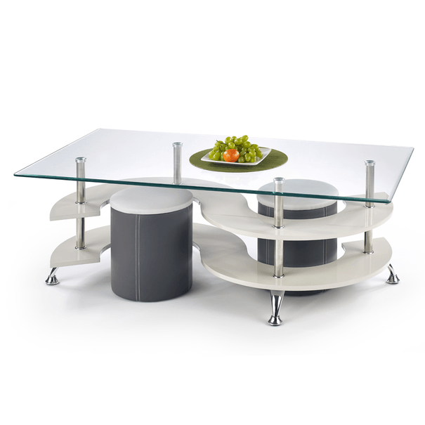 Konferenčný stolík  NANO 5 biela/tmavosivá 1