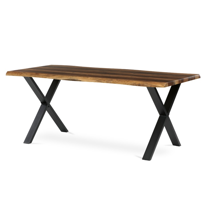 Jedálenský stôl NARAGO staré drevo/čierna, šírka 180 cm 1