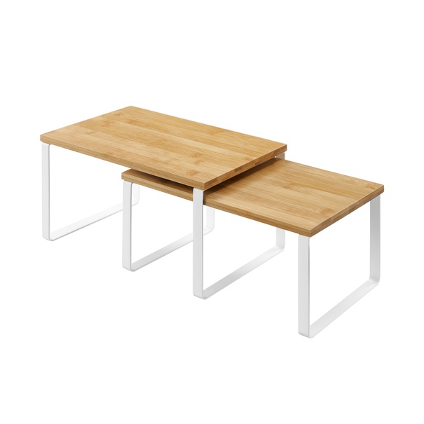 Stohovateľný organizér NATUR biela/prírodná 1