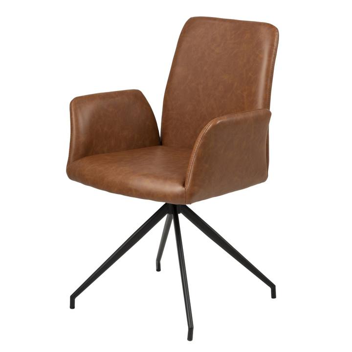 Jedálenská stolička NAYA PU hnedá/čierna 1