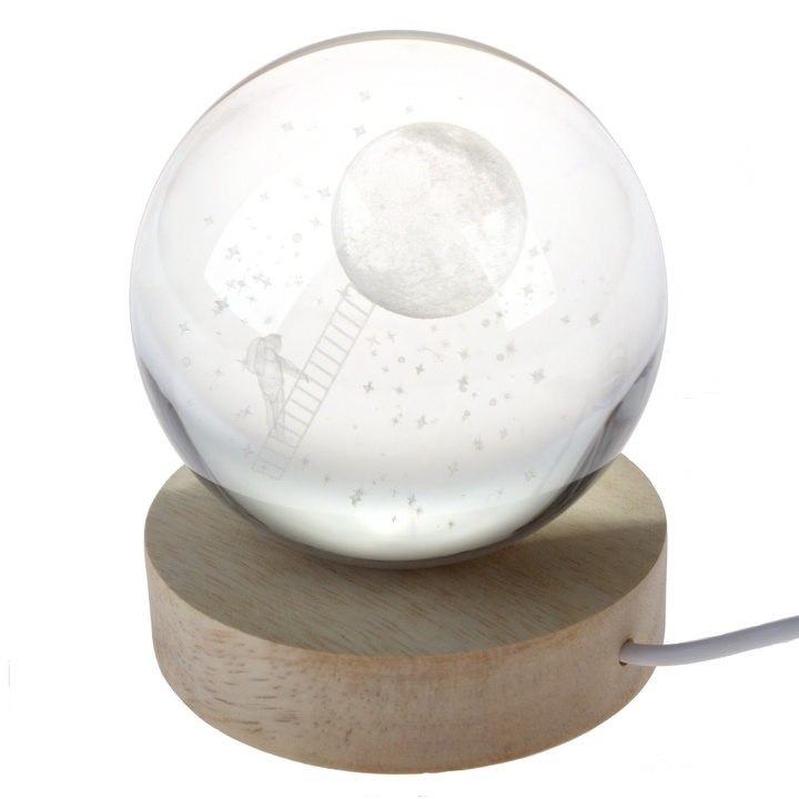 Svietiaca guľa NELLY III drevo/sklo 1