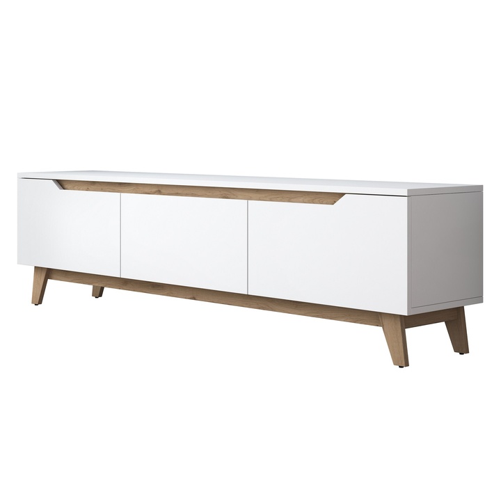 TV komoda  NESS biela/dub 1