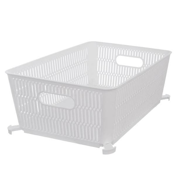 Stohovateľný košík NESTA M biela 1