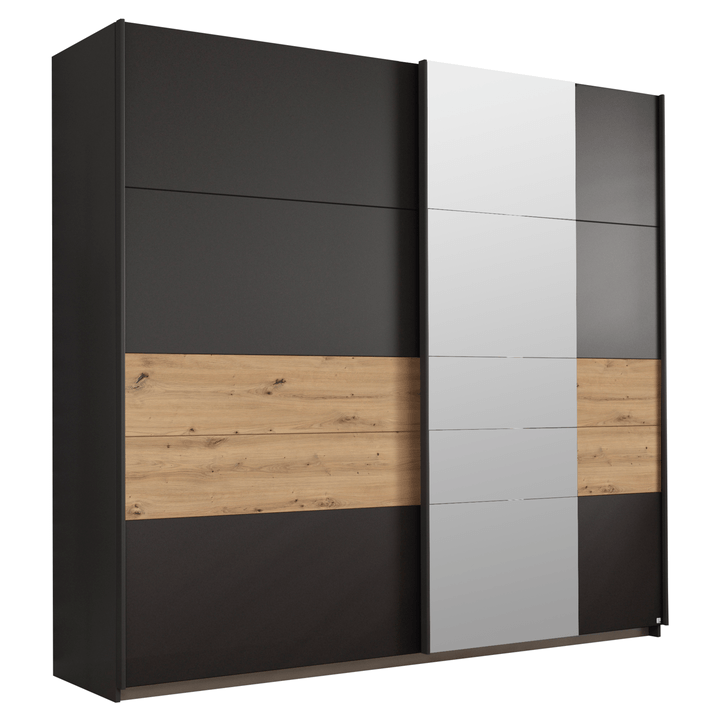 Šatníková skriňa NEWTON tmavosivá/dub artisan 1