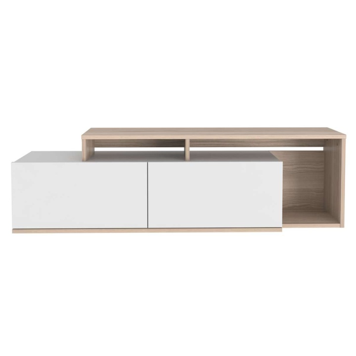 TV stolík NEXERA biela/prírodná 1