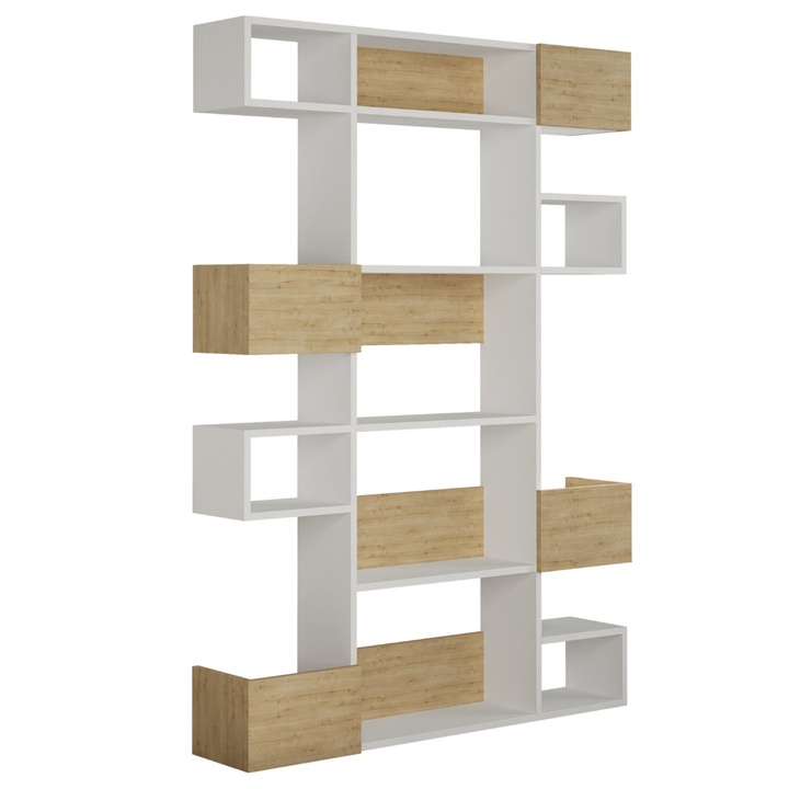 Regál NIHO biela/dub 1