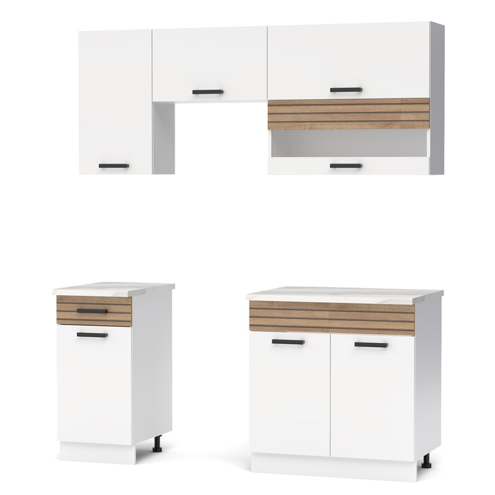 Kuchynský blok NINA A 180 biela/dub 1