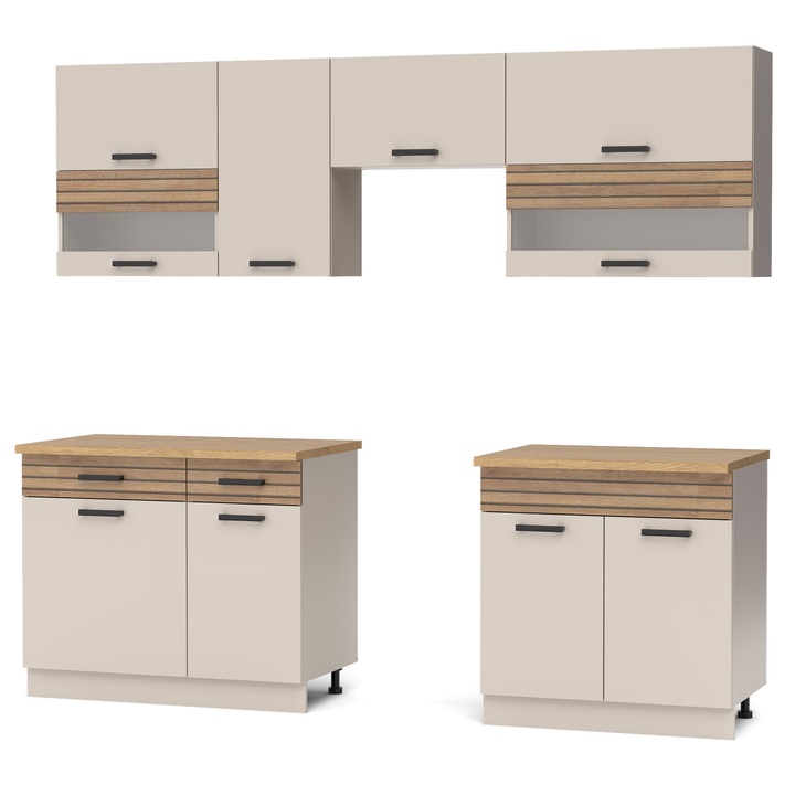 Kuchynský blok NINA A 240 kašmírová/dub 1