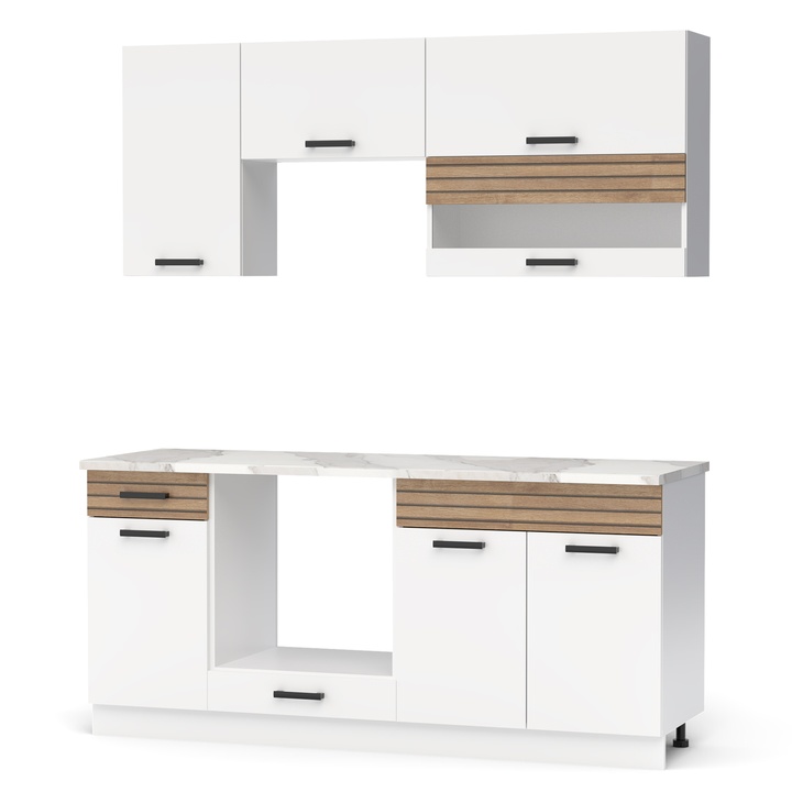 Kuchynský blok NINA B 180 biela/dub 1