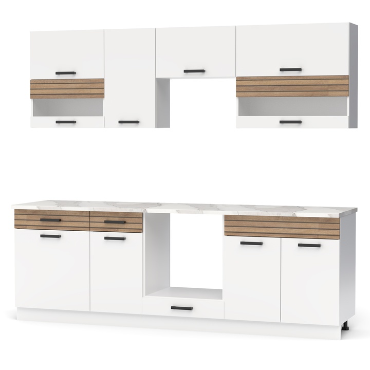 Kuchynský blok NINA B 240 biela/dub 1