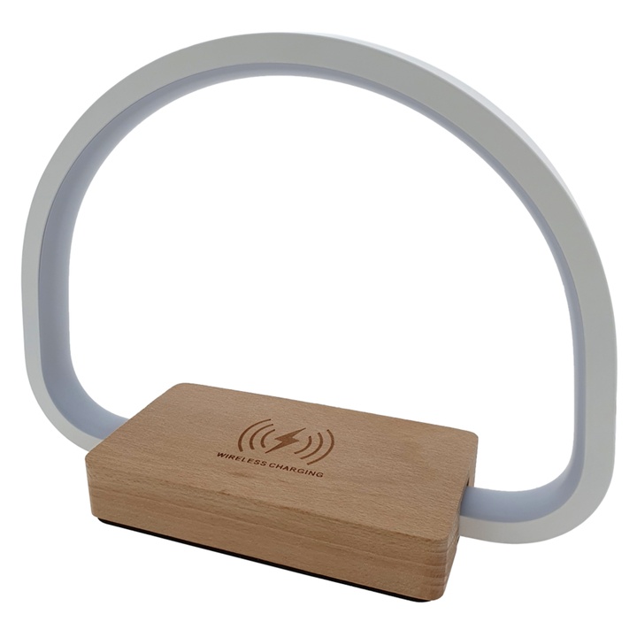 Stolná LED lampa NINA biela/prírodná 1