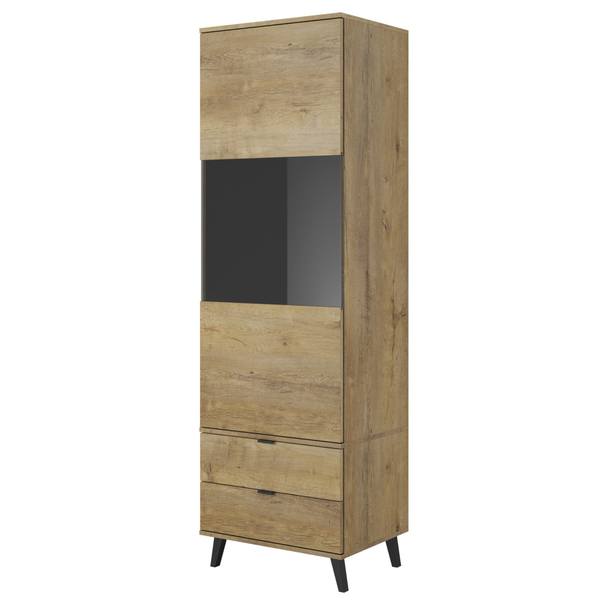 Vitrína NIST dub lefkas/čierna 1