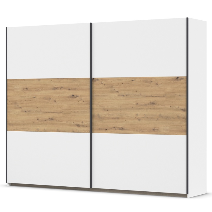 Šatníková skriňa NOE II alpská biela/dub artisan 1