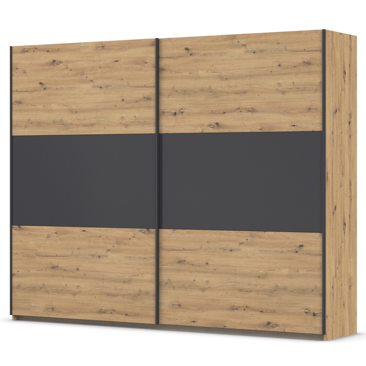 Šatníková skriňa NOE II dub artisan/sivá 1