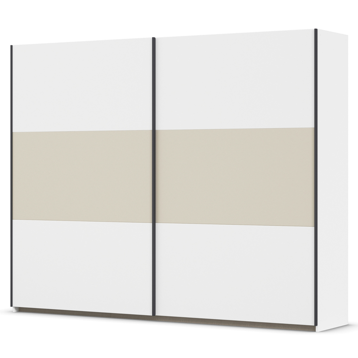 Šatníková skriňa NOE II alpská biela/šampanské 1