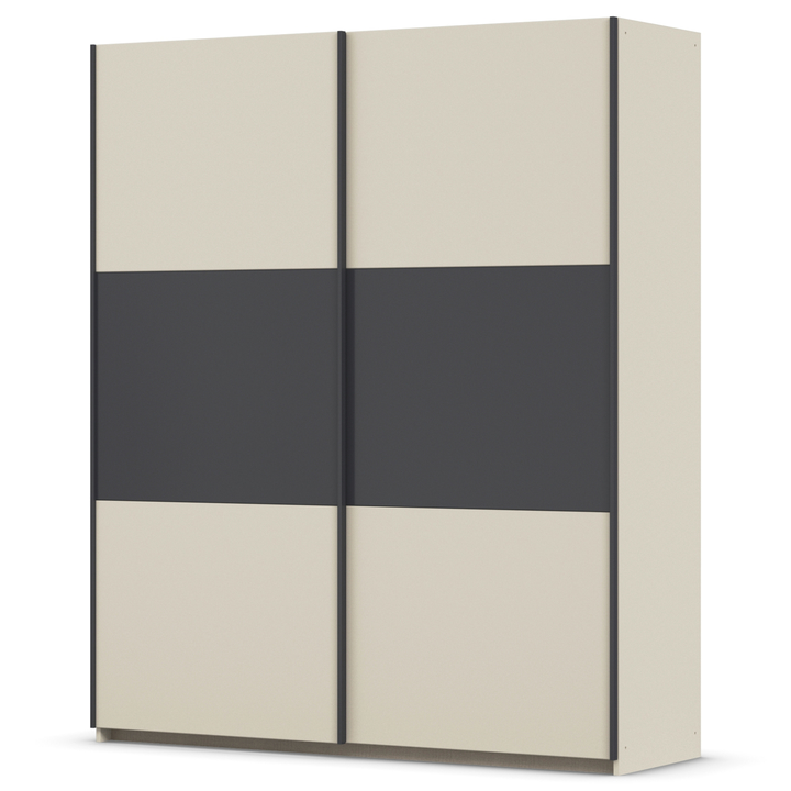 Šatníková skriňa NOE šampanské/sivá, šírka 175 cm 1