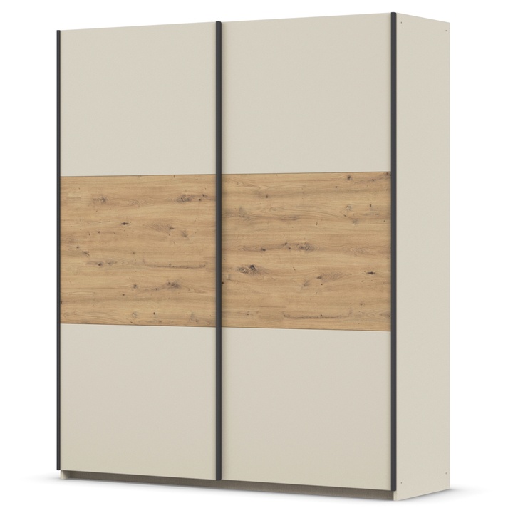 Šatníková skriňa NOE šampanské/dub artisan, šírka 175 cm 1