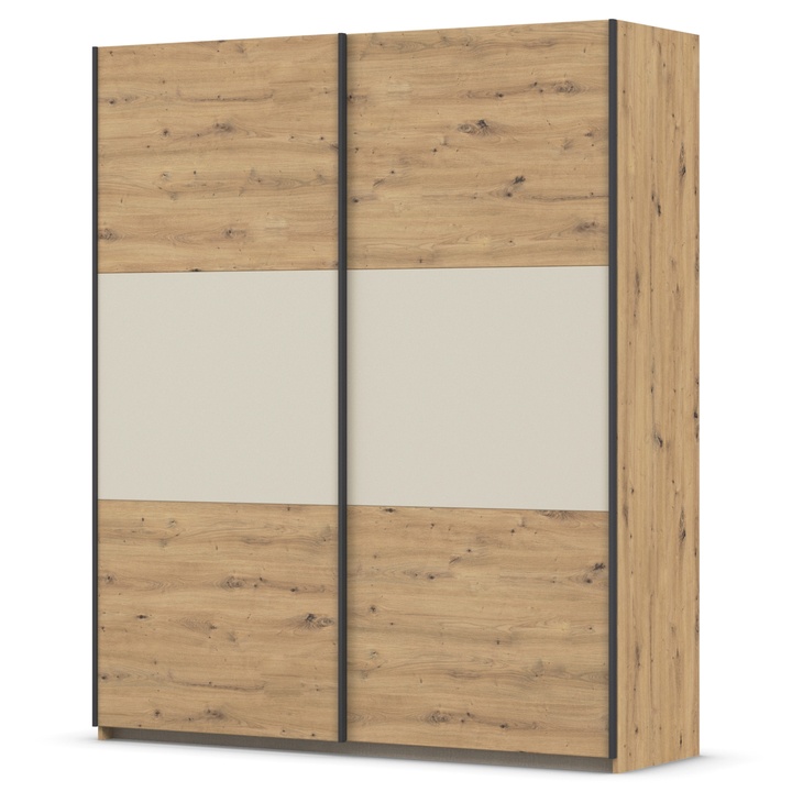 Šatníková skriňa NOE dub artisan/šampanské, šírka 175 cm 1
