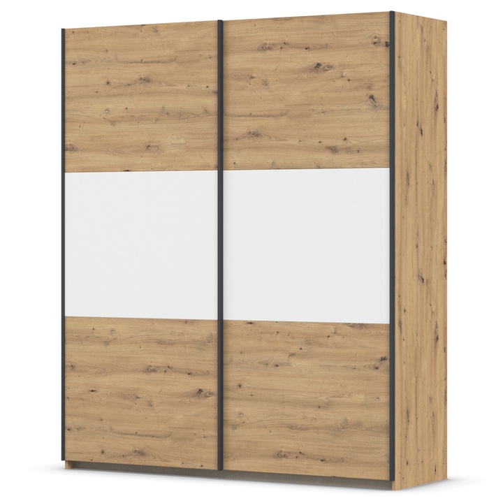 Šatníková skriňa NOE dub artisan/alpská biela, šírka 175 cm 1