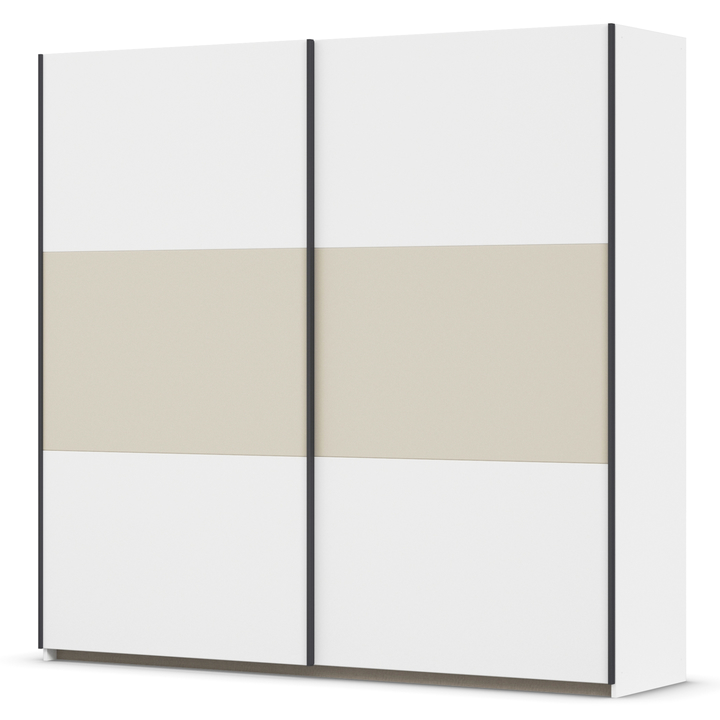 Šatníková skriňa NOE alpská biela/šampanské, šírka 218 cm 1