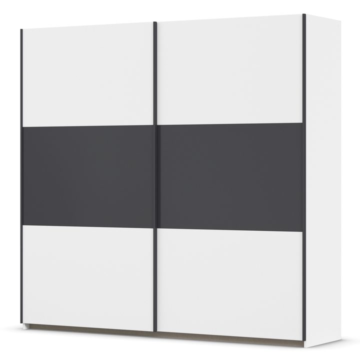 Šatníková skriňa NOE alpská biela/sivá, šírka 218 cm 1