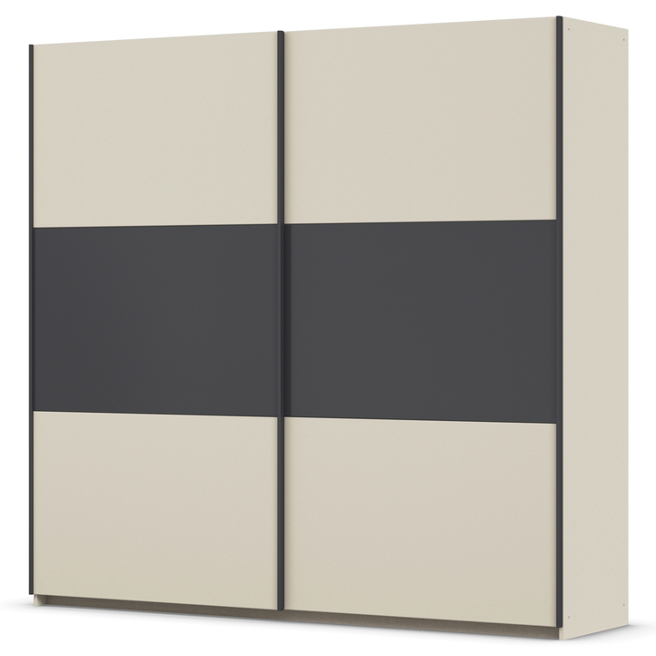 Šatníková skriňa NOE šampanské/sivá, šírka 218 cm 1