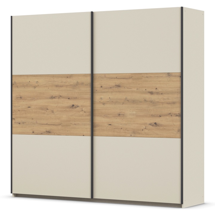 Šatníková skriňa NOE šampanské/dub artisan, šírka 218 cm 1