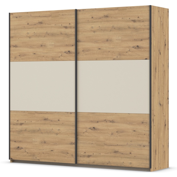 Šatníková skriňa NOE dub artisan/šampanské, šírka 218 cm 1