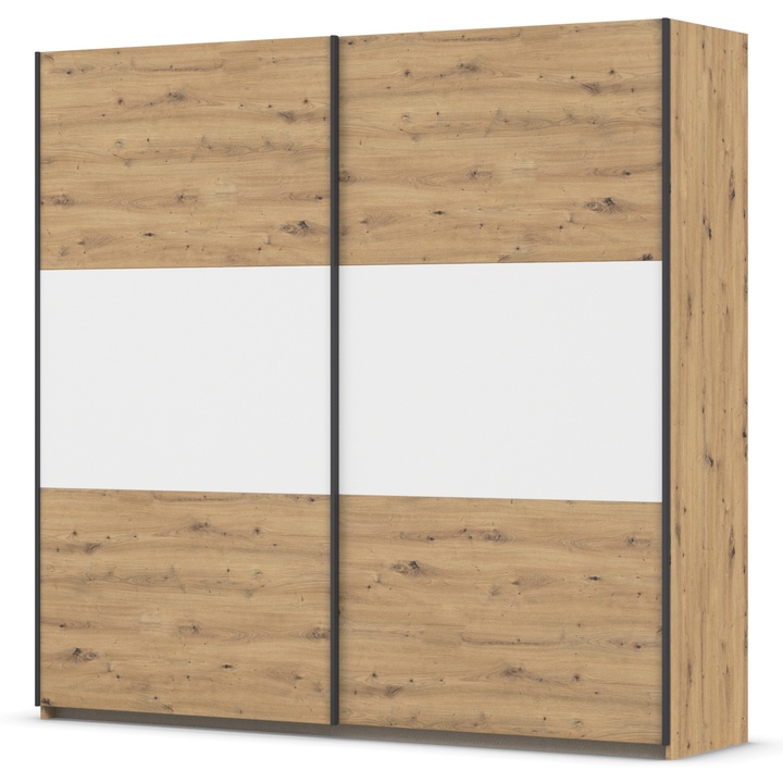 Šatníková skriňa NOE dub artisan/alpská biela, šírka 218 cm 1