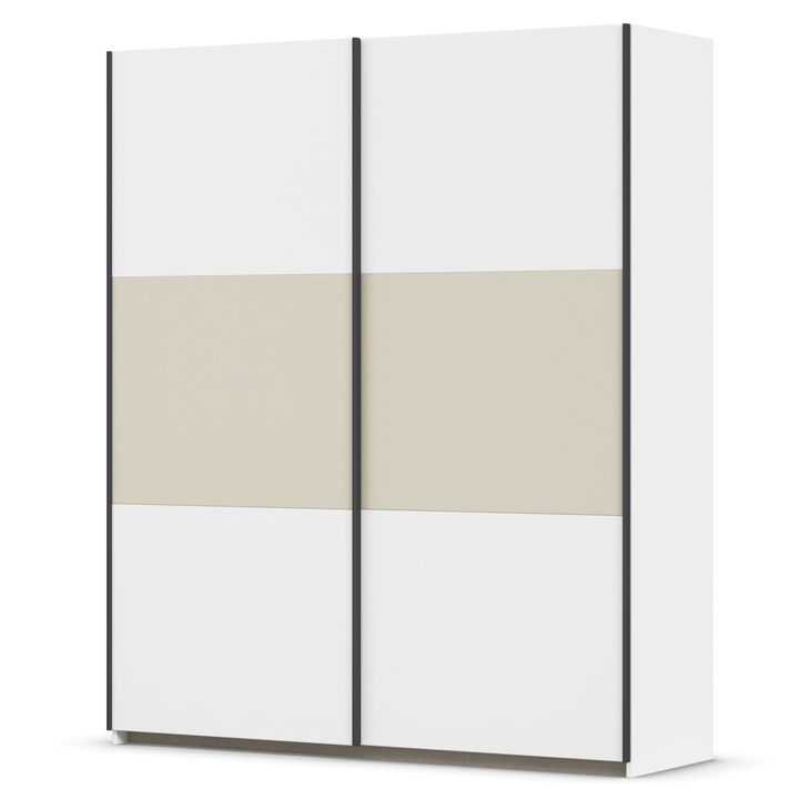 Šatníková skriňa NOE alpská biela/šampanské, šírka 175 cm 1