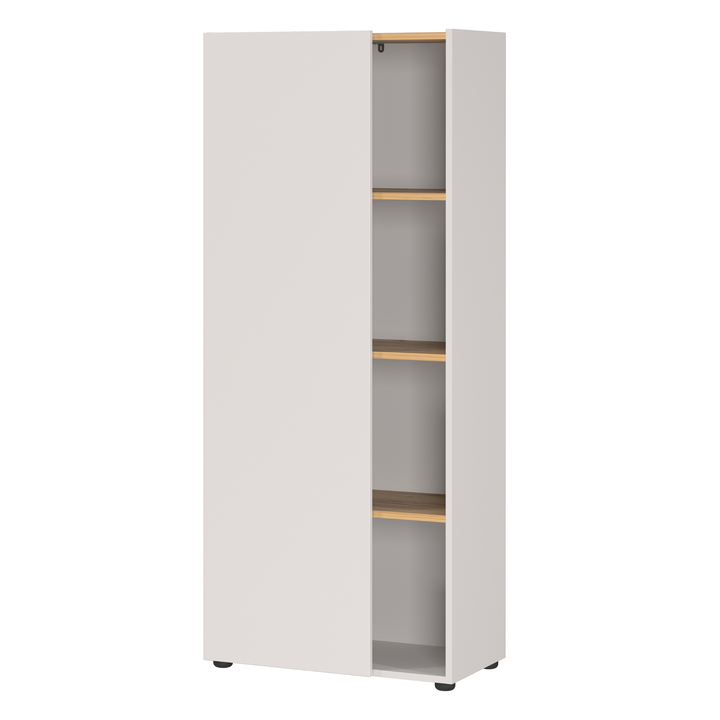 Regál NORDA kašmírová/dub, výška 145 cm 1