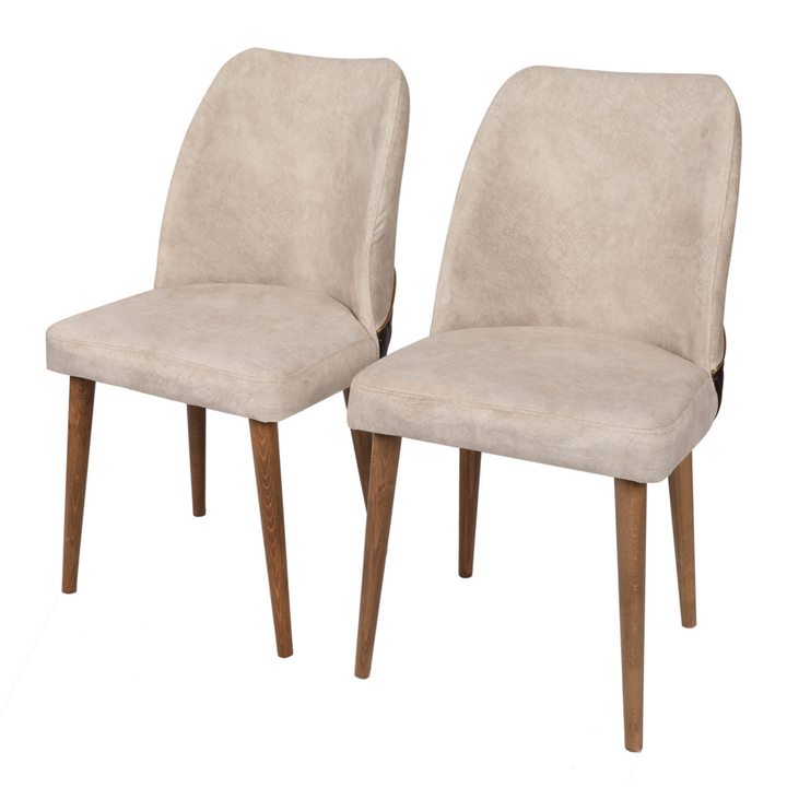 Jedálenská stolička NOVA krémová/orech, sada 2 ks 1