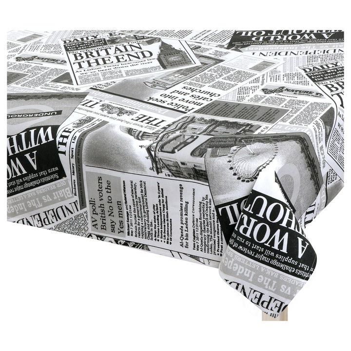 Obrus NOVINY ČIERNOBIELE 120x140 cm 1