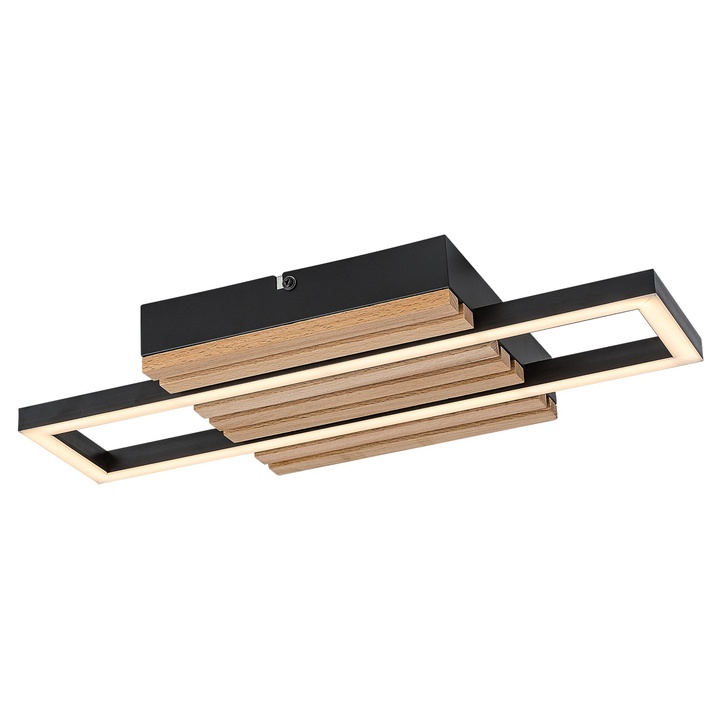 Stropné svietidlo NOXELLE 2 dub/čierna, šírka 43 cm 1