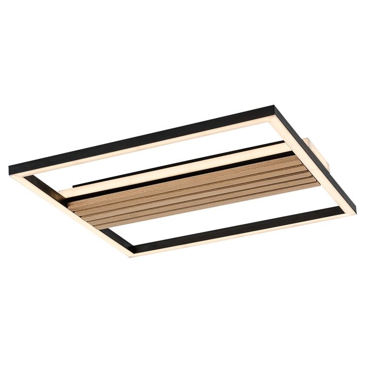 Stropné svietidlo NOXELLE 3 dub/čierna, šírka 42 cm 1