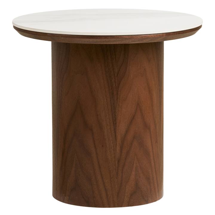 Odkladací stolík NULA biela/tmavohnedá 1