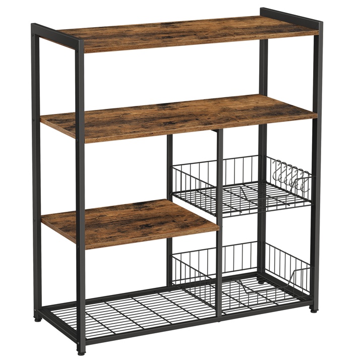 Kuchynský regál NYKO IV čierna/hnedá 1