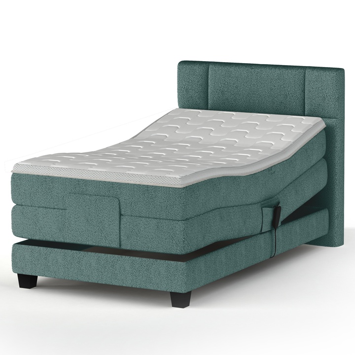 Polohovacia posteľ boxspring NYSA 2 zelenomodrá, 100x200 cm 1