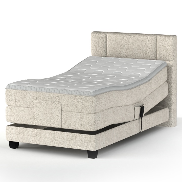 Polohovacia posteľ boxspring NYSA 2 Sivobéžová, 100x200 cm 1